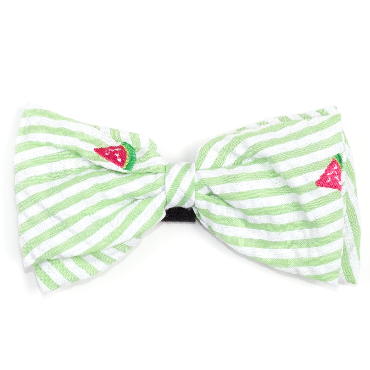Green Stripe Watermelon Dog Bow Tie – Cotton, Green, Sizes S, L