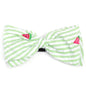 Green Stripe Watermelon Dog Bow Tie – Cotton, Green, Sizes S, L