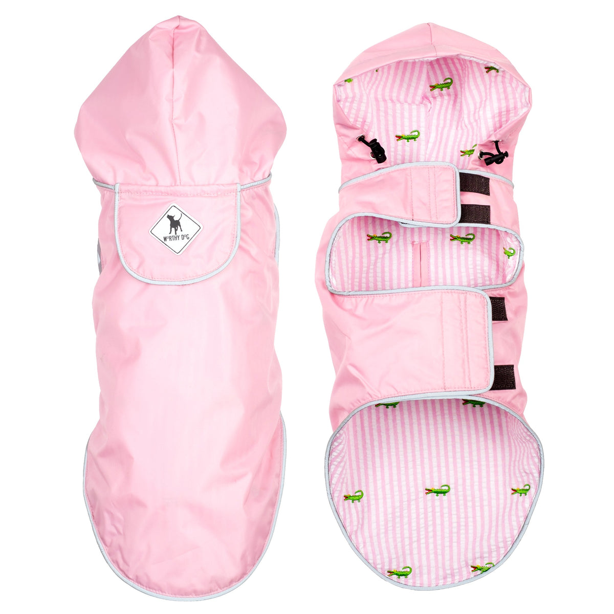 Hooded Dog Rain Jacket, pink, product view 7