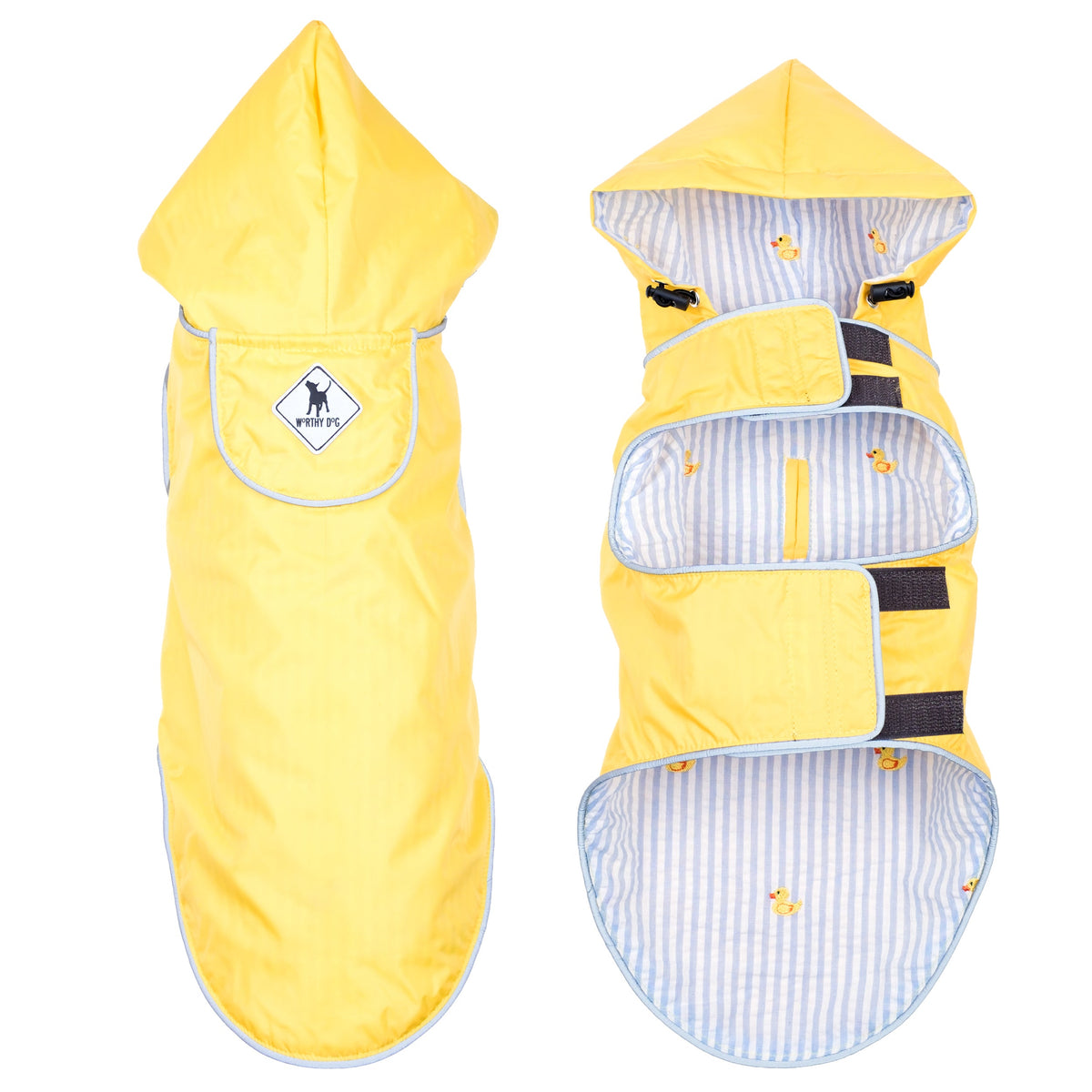 Hooded Dog Rain Jacket, yellow, main product view