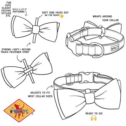 Bias Plaid Dog Bow Tie – Polyester, 5 colours, Sizes S, L