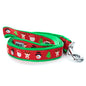 Red Merry Christmas Nylon Dog Leash — coiled leash