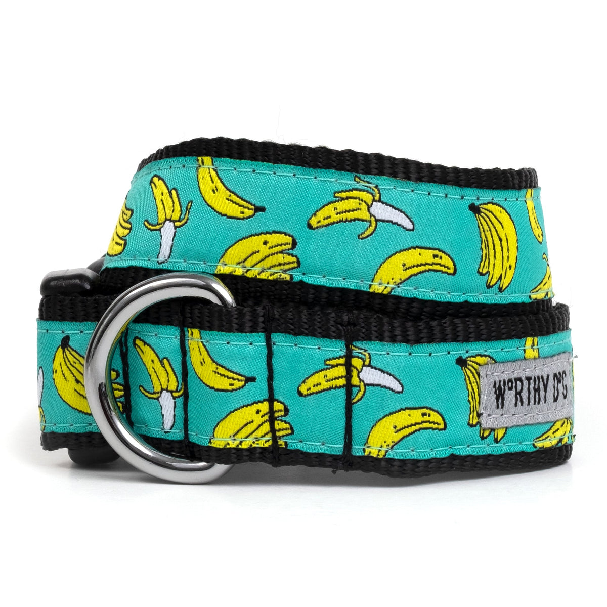 Go Bananas Dog Collar – Teal, Sizes XS–XL