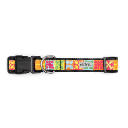 Hawaiian Patchwork Dog Collar – Multicolored, Sizes XS–XL