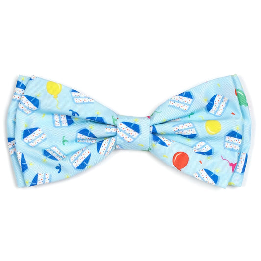 Birthday Boy Dog Bow Tie – Polyester, Blue, Sizes S, L