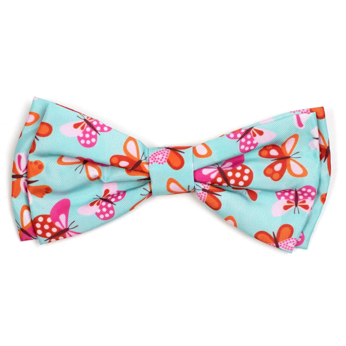 Butterflies Dog Bow Tie – Polyester, Pale Blue, Sizes S, L
