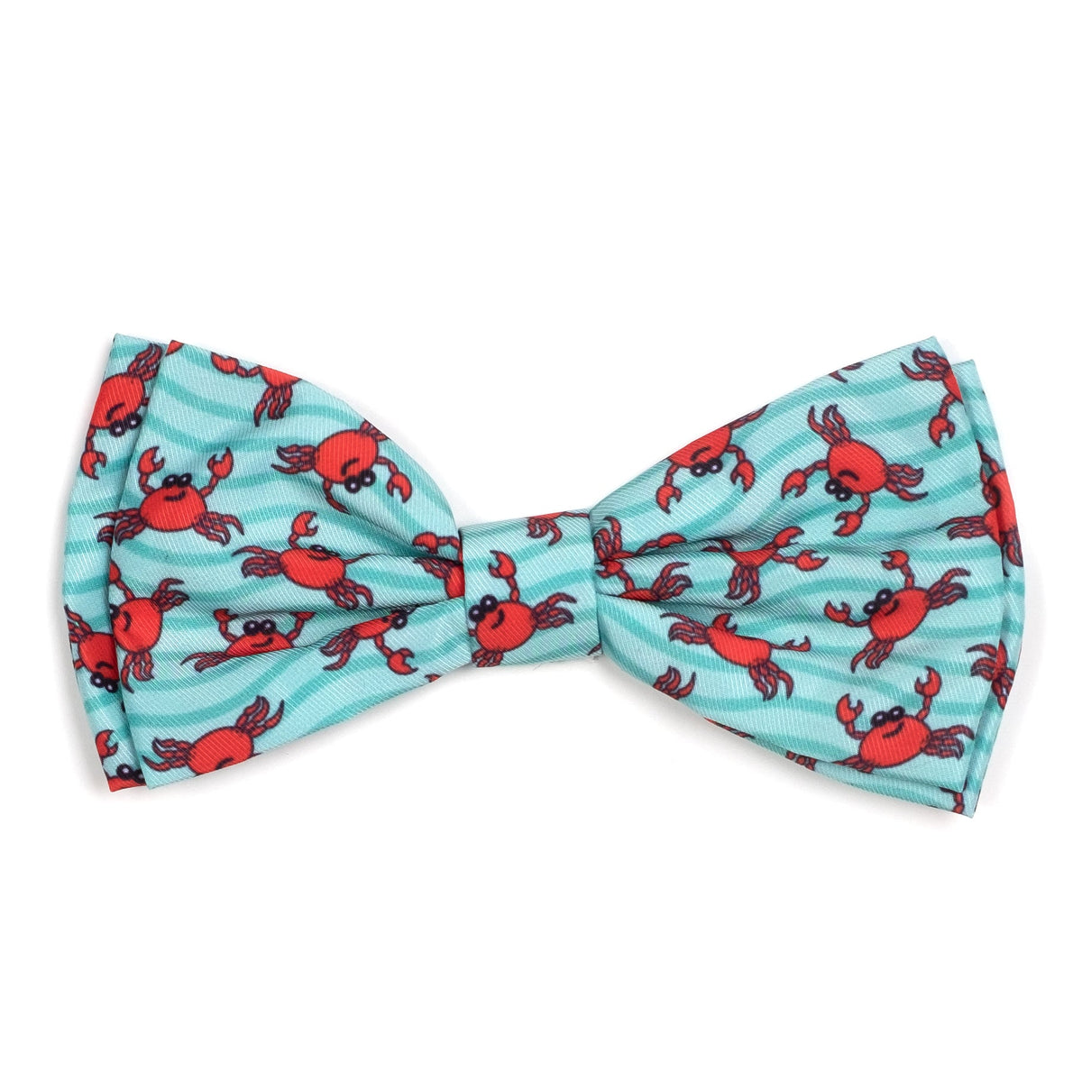 Crabs Dog Bow Tie – Polyester, Teal, Sizes S, L