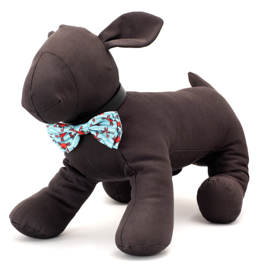 Crabs Dog Bow Tie – Polyester, Teal, Sizes S, L