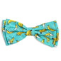 Go Bananas Dog Bow Tie – Polyester, Teal, Sizes S, L