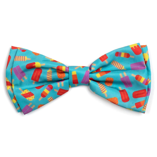 Popsicles Dog Bow Tie – Polyester, Teal, Sizes S, L