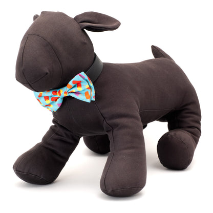 Popsicles Dog Bow Tie – Polyester, Teal, Sizes S, L
