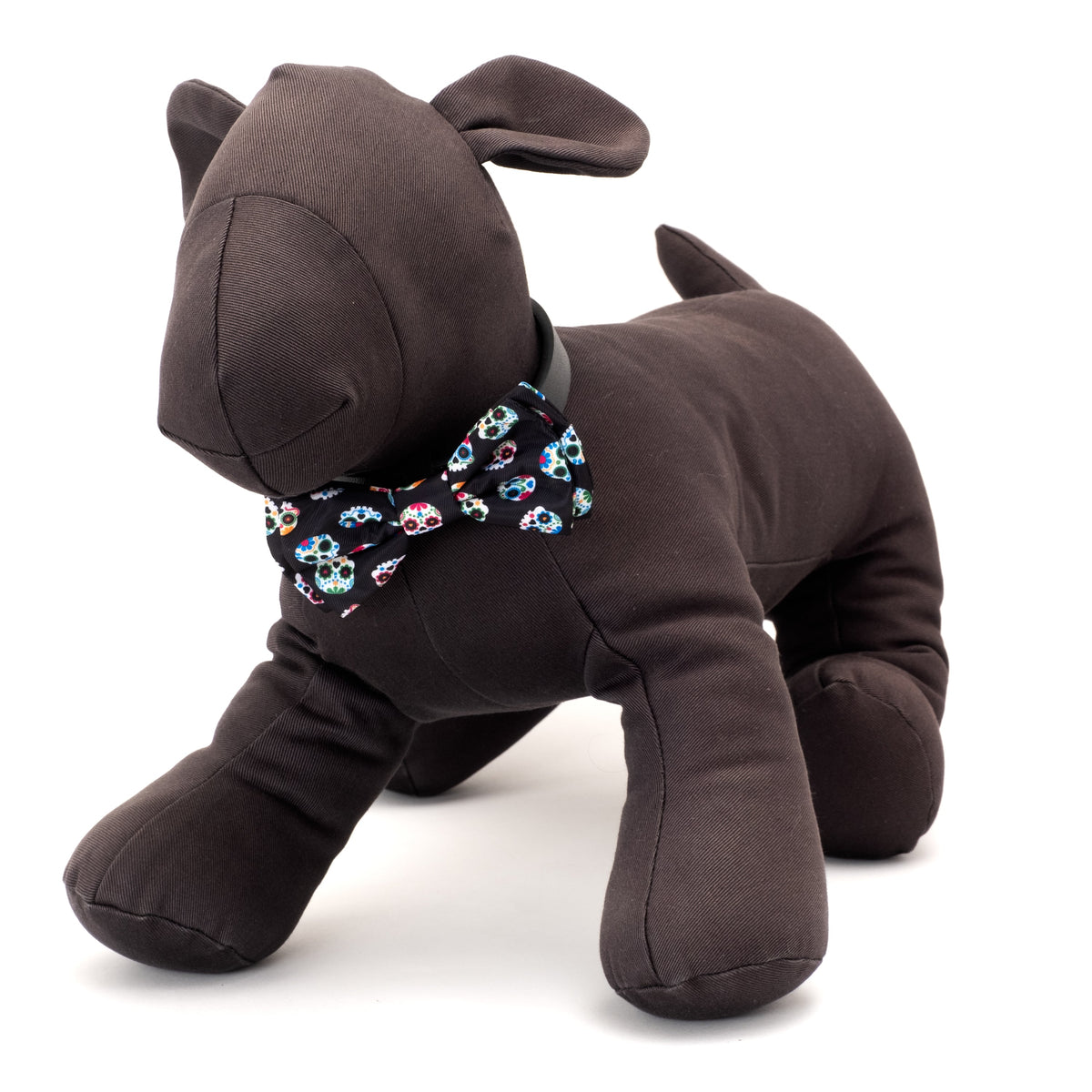 Skeletons Dog Bow Tie – Polyester, Black & Purple, Sizes S, L