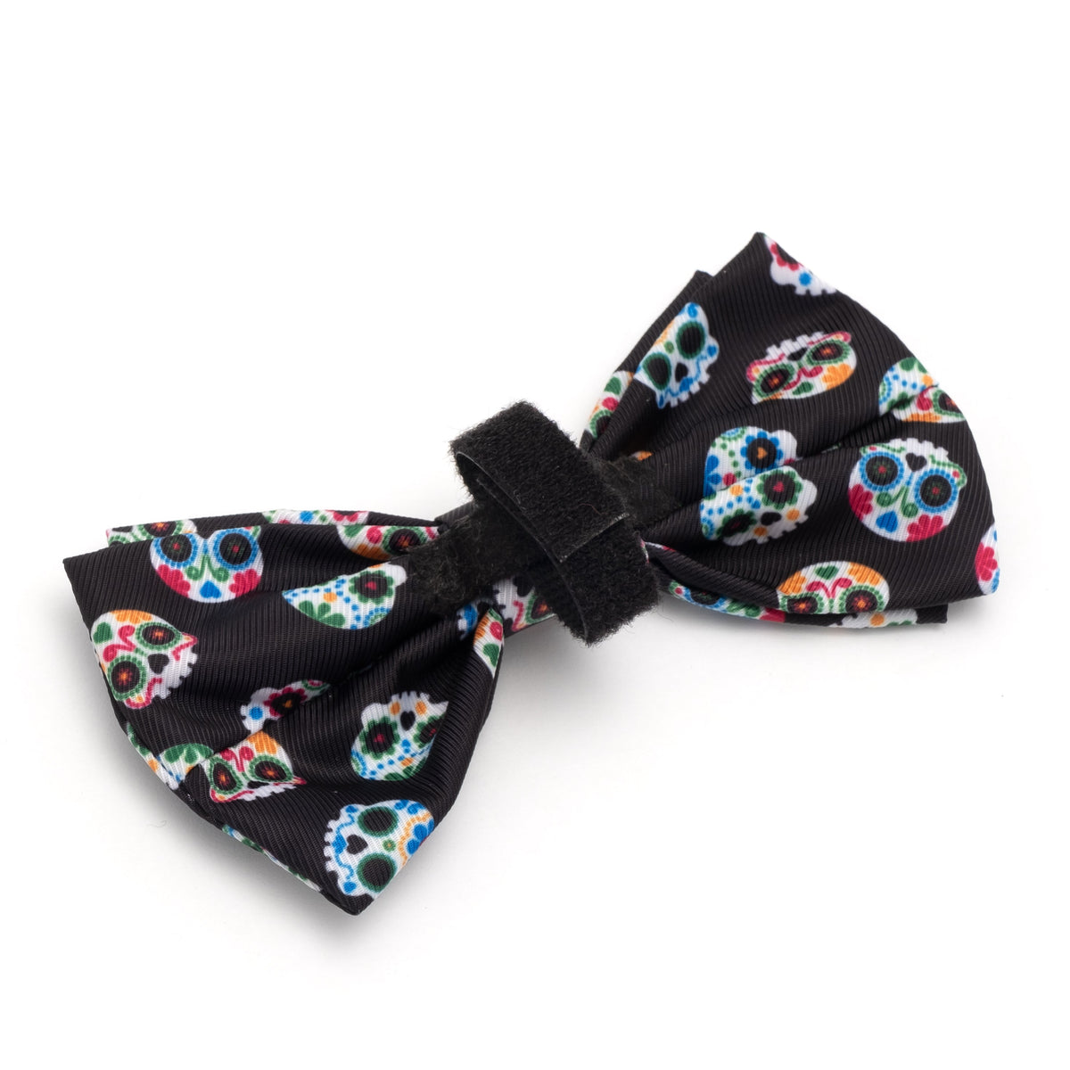 Skeletons Dog Bow Tie – Polyester, Black & Purple, Sizes S, L