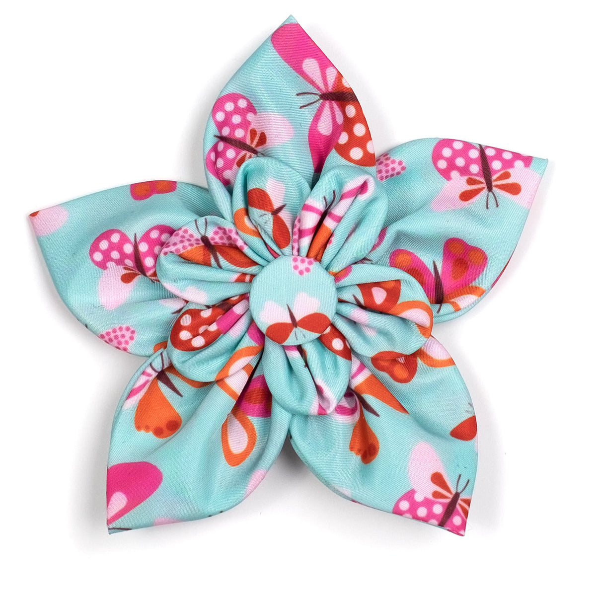 Butterflies Dog Flower – Polyester, Pale Blue, Sizes S, L