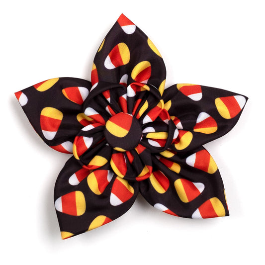 Candy Corn Dog Flower – Polyester, Black, Sizes S, L