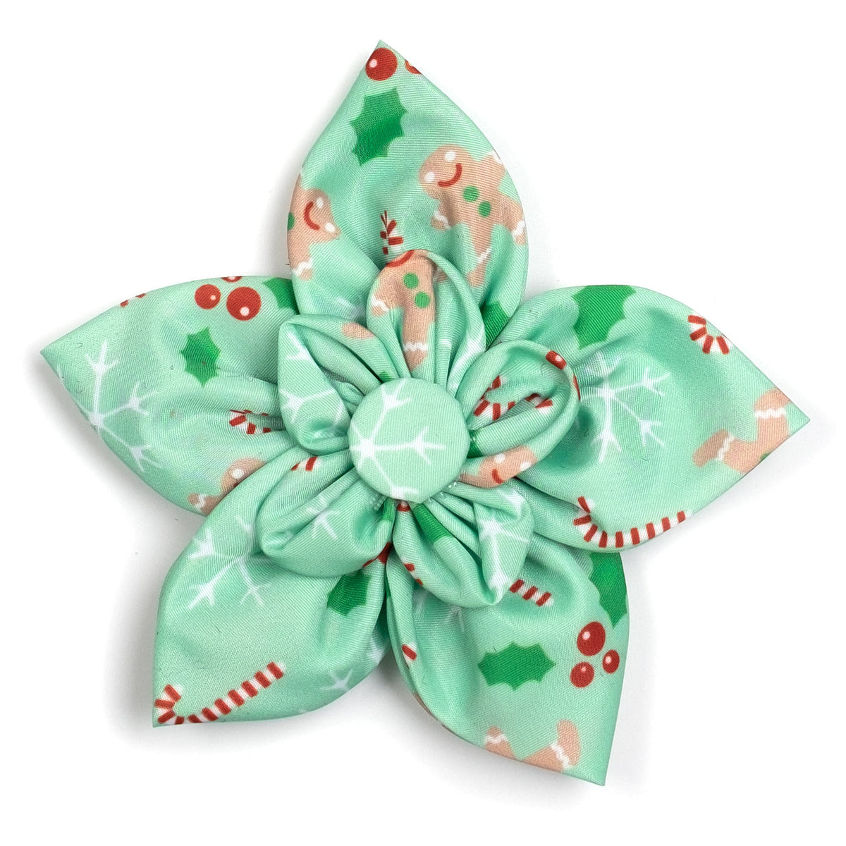 Gingerbread Dog Flower – Polyester, Green, Sizes S, L
