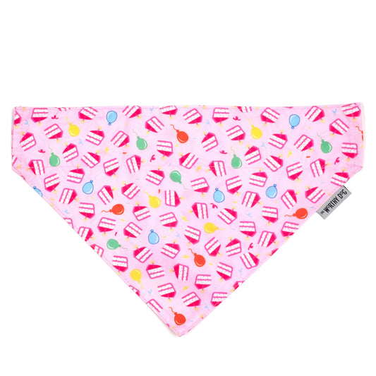 Birthday Girl Dog Slide-On Bandana – Polyester, Pink, Sizes S, L