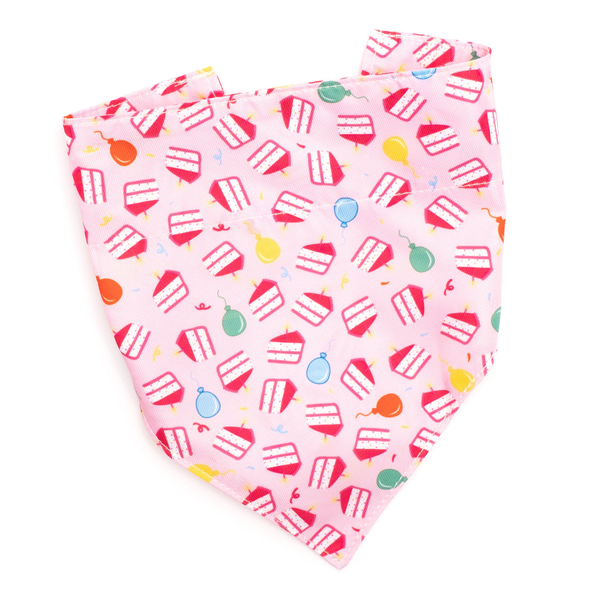 Birthday Girl Dog Slide-On Bandana – Polyester, Pink, Sizes S, L