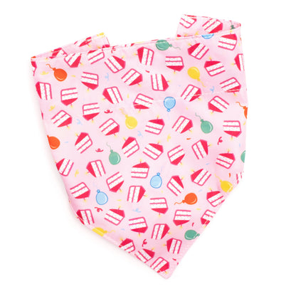 Birthday Girl Dog Slide-On Bandana – Polyester, Pink, Sizes S, L