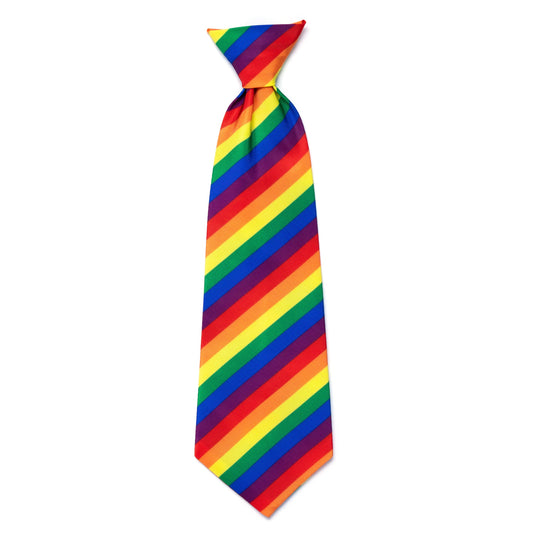 Rainbow Dog Neck Tie – Polyester, Multicolored, Sizes S, L