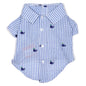 Gingham Whales Dog Shirt – Cotton, Blue, Sizes XS–XXL