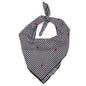 Gingham Hearts Dog Bandana – Cotton, Black, Sizes S, L