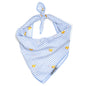 Lt. Blue Stripe Rubber Duck Dog Bandana – Cotton, Light Blue, Sizes S, L