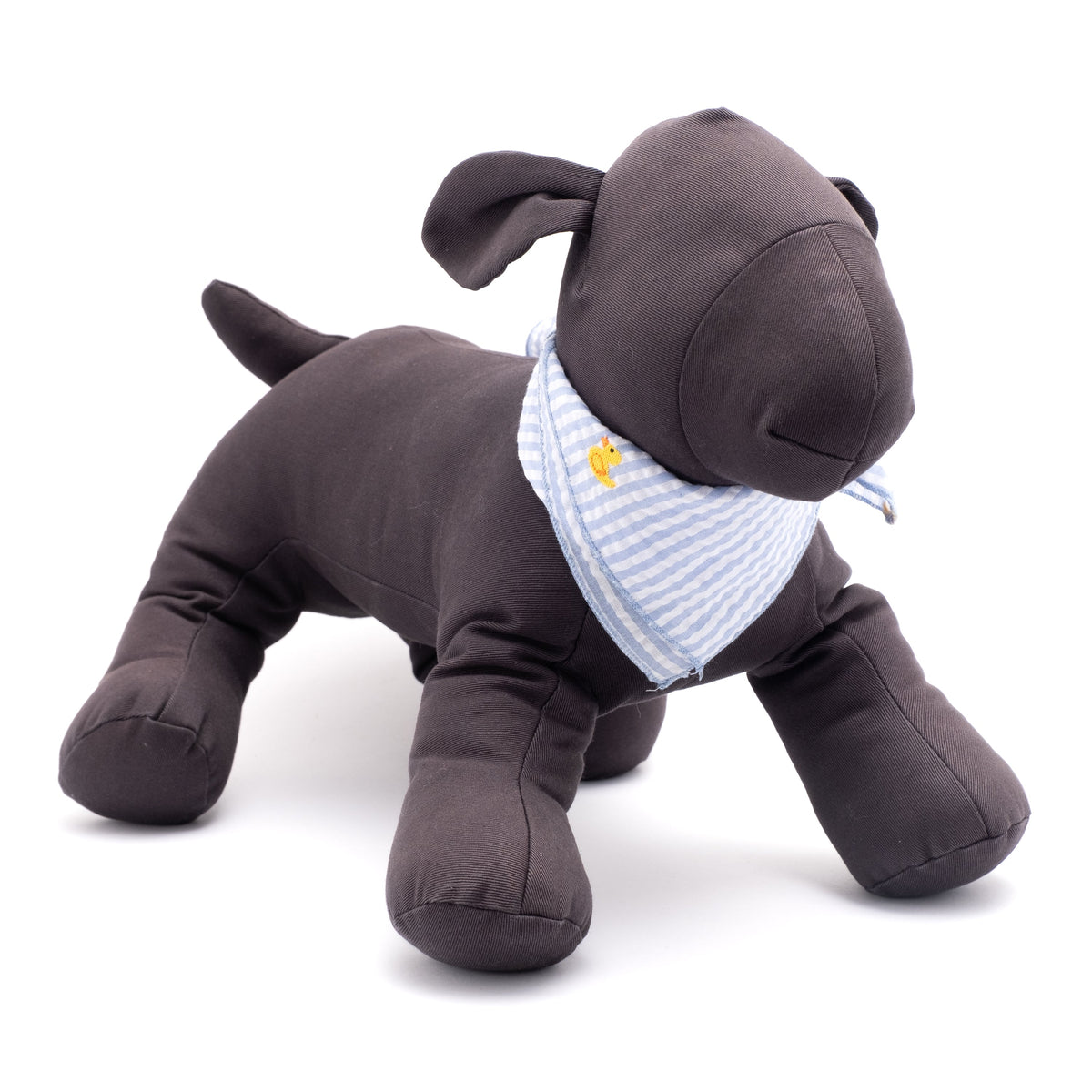 Lt. Blue Stripe Rubber Duck Dog Bandana – Cotton, Light Blue, Sizes S, L
