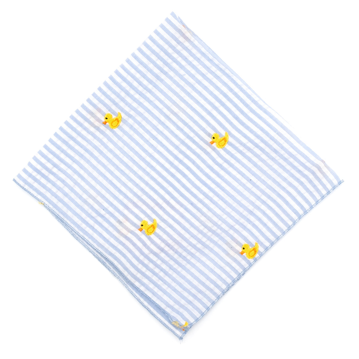 Lt. Blue Stripe Rubber Duck Dog Bandana – Cotton, Light Blue, Sizes S, L