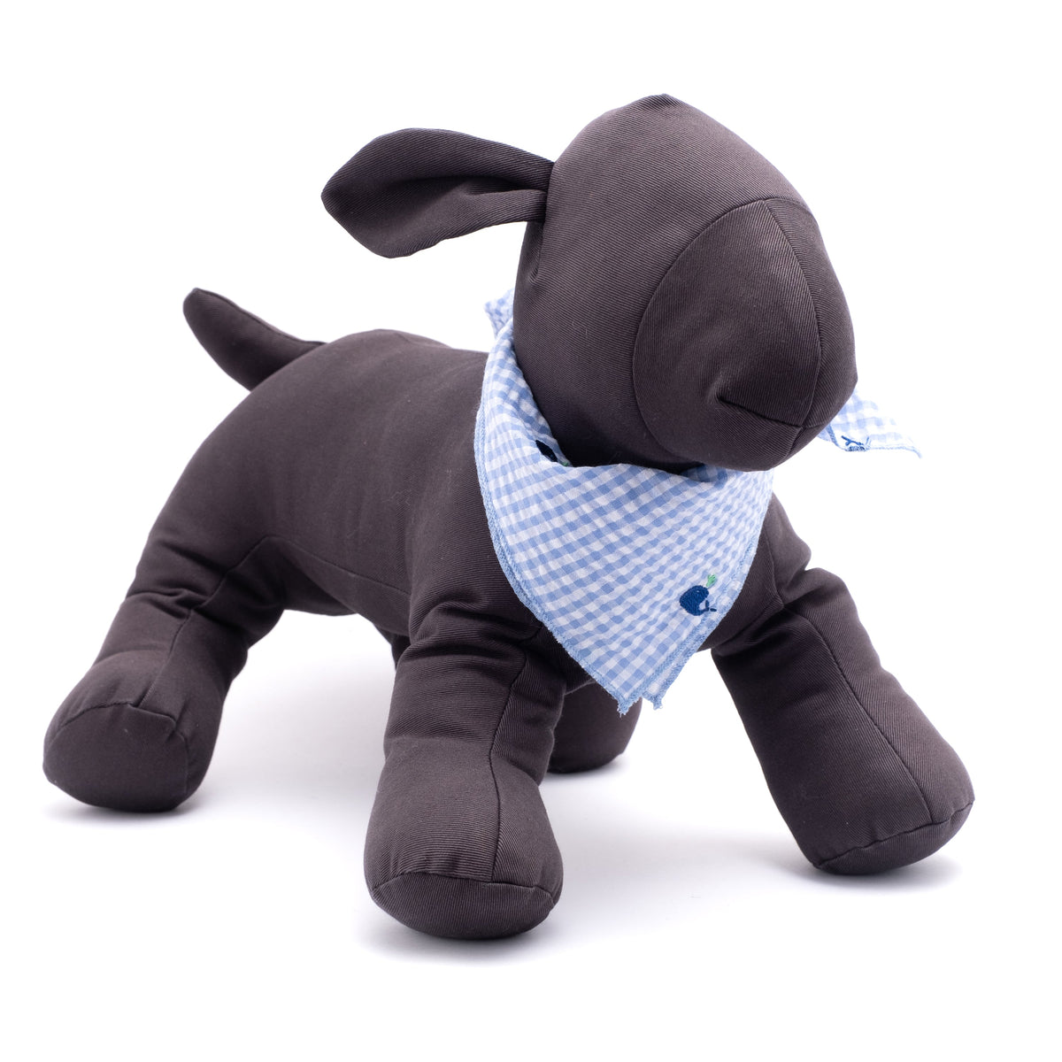 Gingham Whales Dog Bandana – Cotton, Blue, Sizes S, L