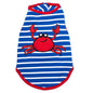 Crab Dog Tank Top – Cotton, Royal Blue/White, Sizes XS–XXL