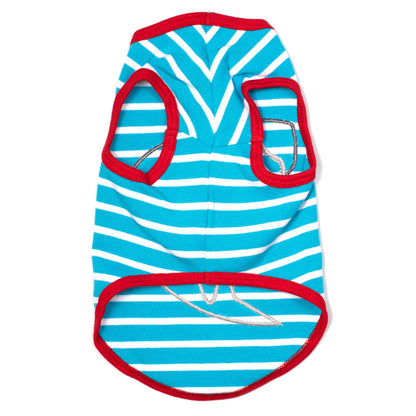 Jaws Dog Tank Top – Cotton, Light Blue/White, Sizes XS–XXL