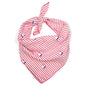Red Stripe Sailboat Dog Bandana – Cotton, Red/White, Sizes S, L