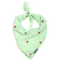 Green Stripe Watermelon Dog Bandana – Cotton, Green/White, Sizes S, L