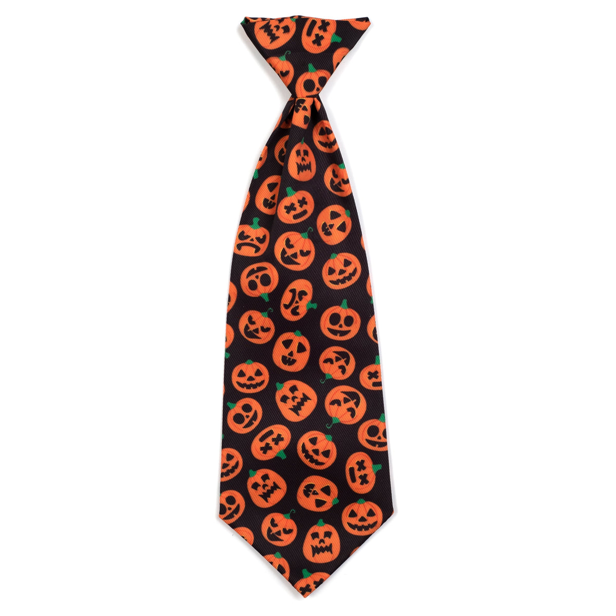 Jack-O-Lantern Dog Neck Tie – Polyester, Black, Sizes S, L