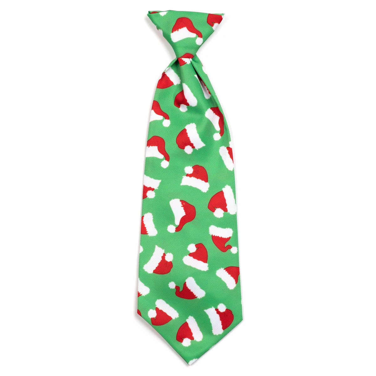 Santa Hats Dog Neck Tie – Polyester, Green, Sizes S, L