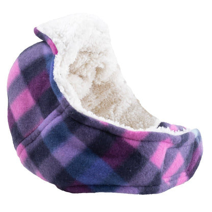 Fleece Aviator Dog Hat – Polyester, Tan, Red & Purple, Sizes XS–L