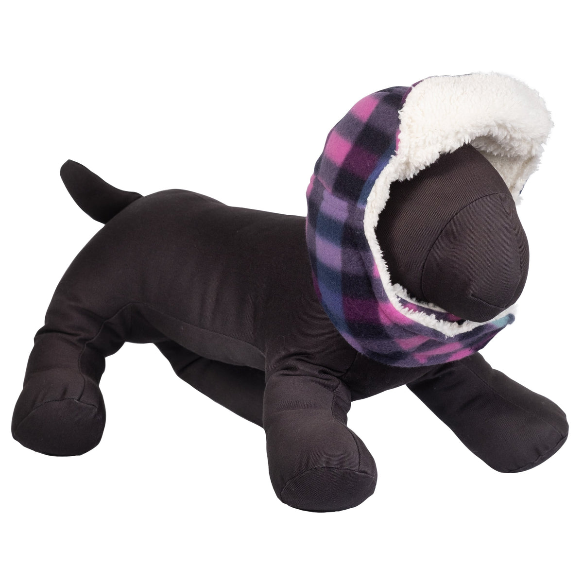 Fleece Aviator Dog Hat – Polyester, Tan, Red & Purple, Sizes XS–L
