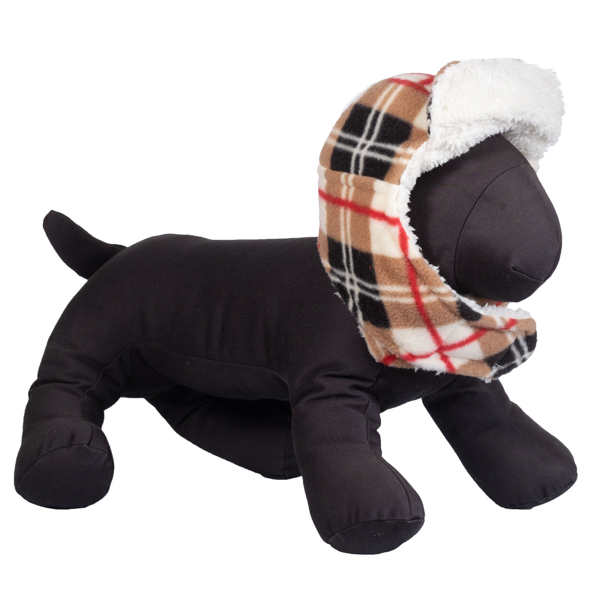 Fleece Aviator Dog Hat – Polyester, Tan, Red & Purple, Sizes XS–L