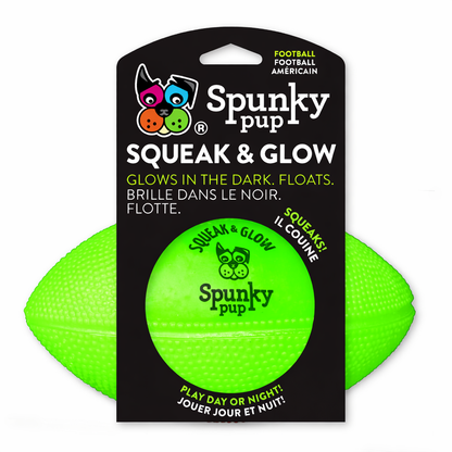 Spunky Pup Fetch & Glow – Squeak Football