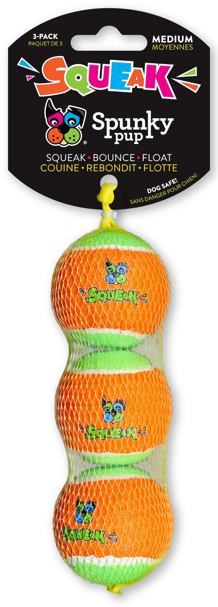 Spunky Pup Squeaky Tennis Balls – Case Pack