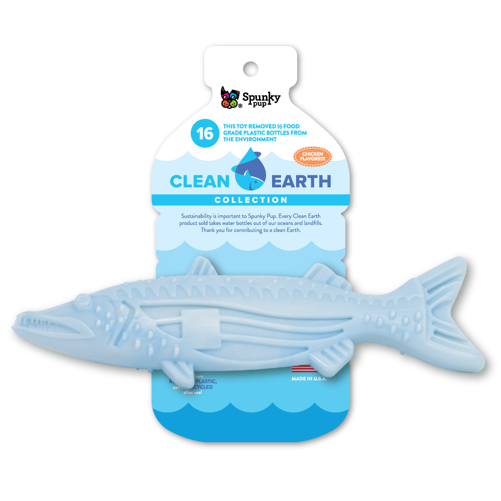 Spunky Pup Clean Earth Recycled Hard Chew Toy – Barracuda