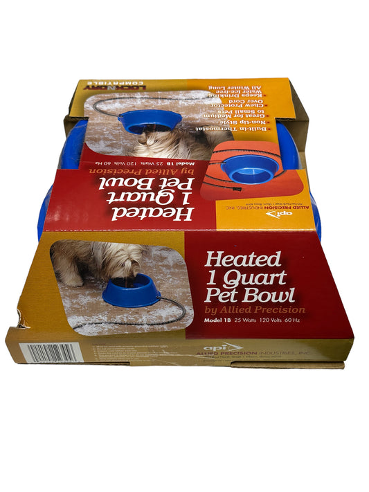 1 Quart Heated Water Bowl - Dog Bowl