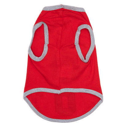 Ohio State Bark for Buckeyes Dog Dog Tank Top – Cotton, Scarlet, Sizes XS–XXL