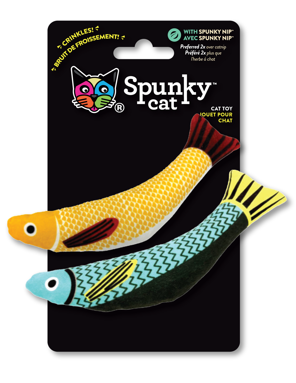 Spunky Pup Cat – Plush Toy, Spunky Fish 2pk