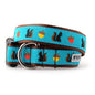 Squirrelly Dog Collar – Teal, Sizes XS–XL
