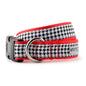 Houndstooth B/W Dog Collar – Black/White, Sizes XS–XL