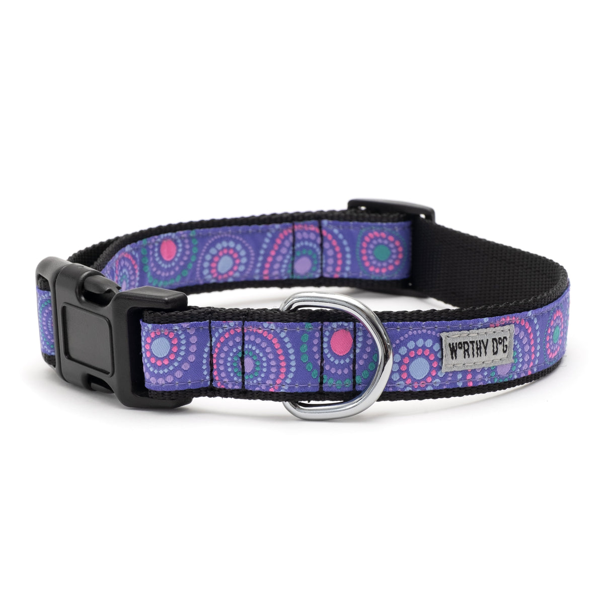 Sunburst Purple Dog Collar – Purple, Sizes XS–XL
