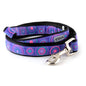 Purple Sunburst Nylon Dog Leash — coiled leash