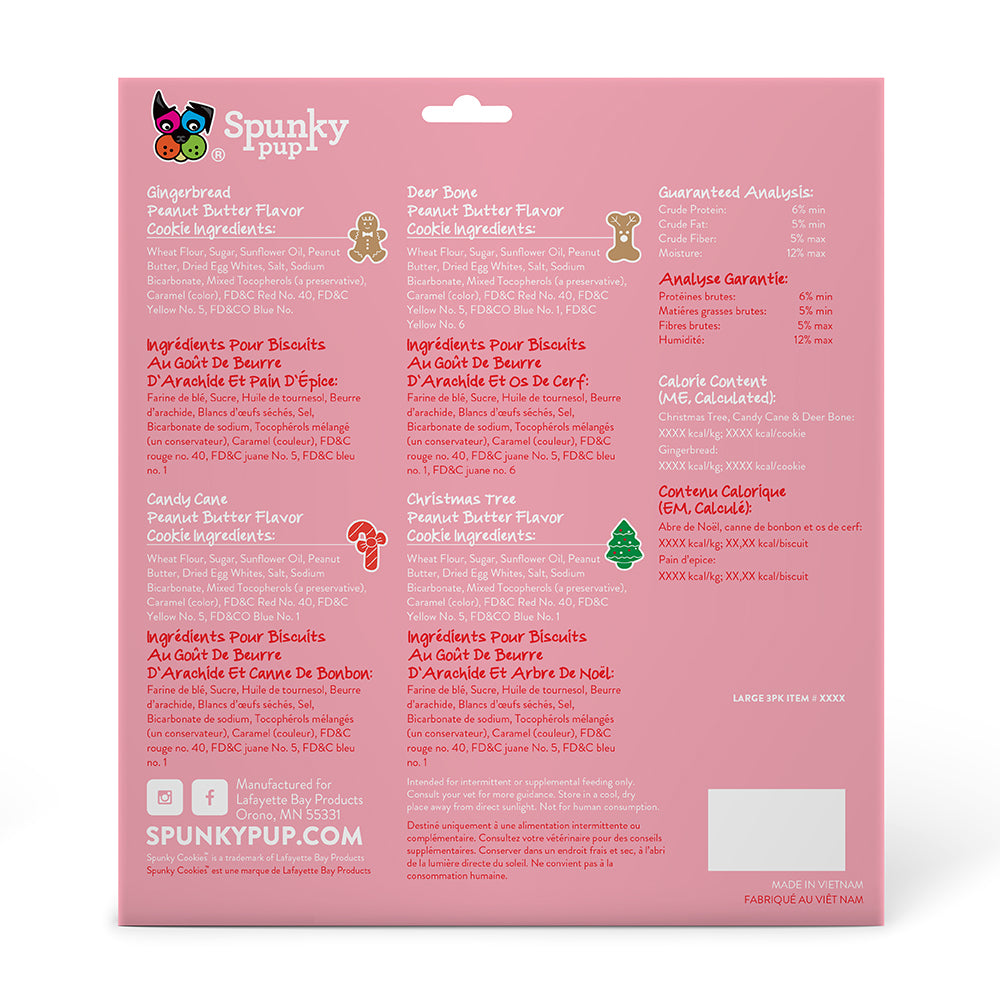 Spunky Pup Holiday Frosted Cookies – Case Pack